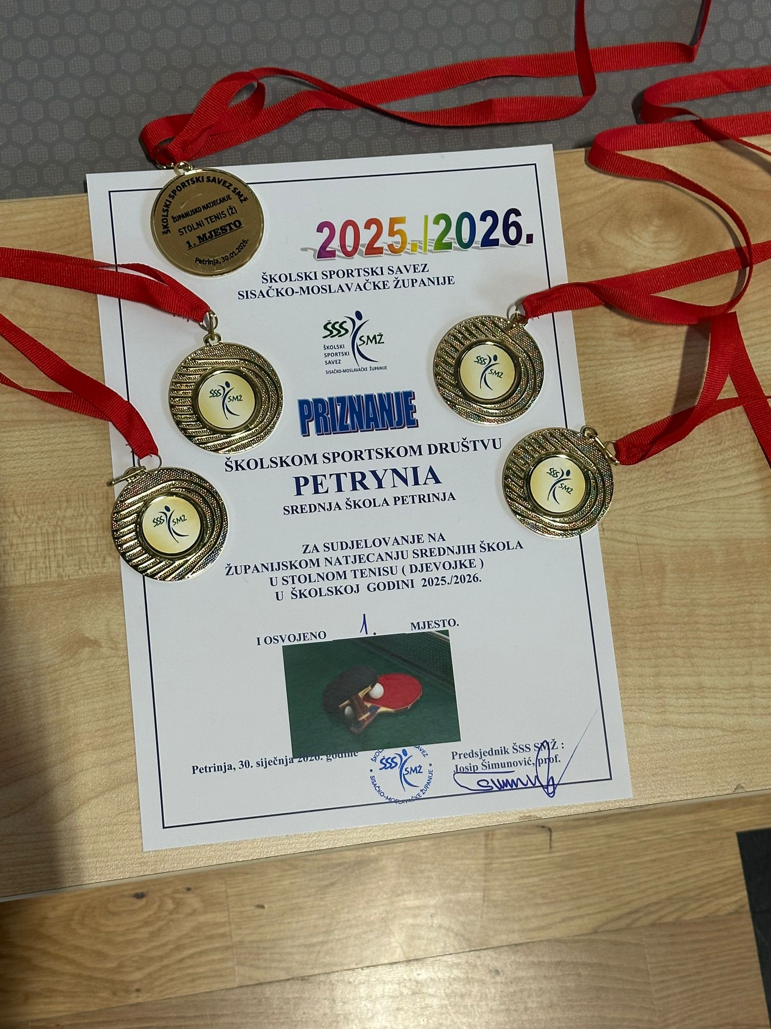 Županijsko natjecanje iz stolnog tenisa